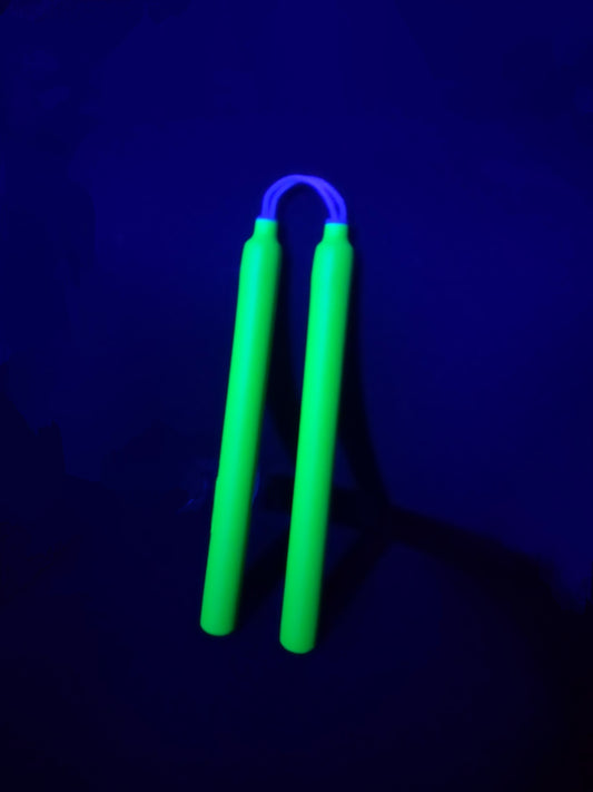 Blacklight sensitive nunchucks